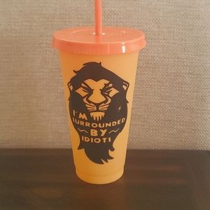 Orange Color changing tumbler.